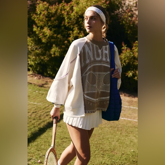 NWT FP Movement Double Header Graphic Crew in Dried Fern - Picture 6 of 6